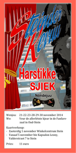 Flyer SR - Stichting Steinder Revuu