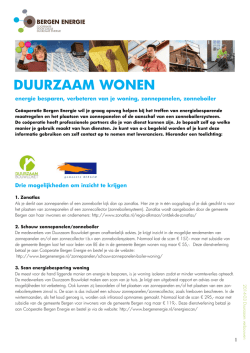 DUURZAAM WONEN - Bergen Energie