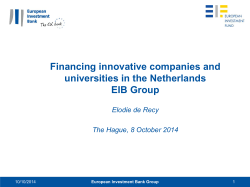 Financing innovative companies and universities in the Netherlands