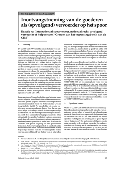Inontvangstneming van de goederen als(opvolgend