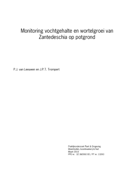 Monitoring vochtgehalte en wortelgroei van Zantedeschia op