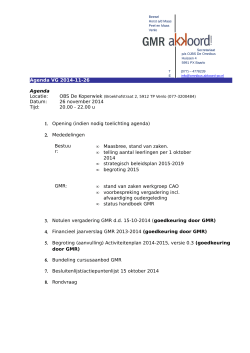 Agenda VG 2014-11-26 Agenda Locatie: Datum: 26