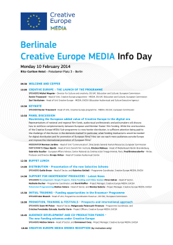 Berlinale Creative Europe MEDIA Info Day