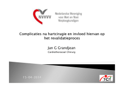 Presentatie J.G. Grandjean, Complicaties na hartchirurgie