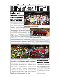 Spelers met WK-ervaring naar Surinam Airways Futsal