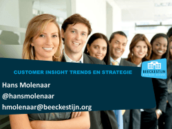 Themasessie Customer Insights: presentatie Hans Molenaar