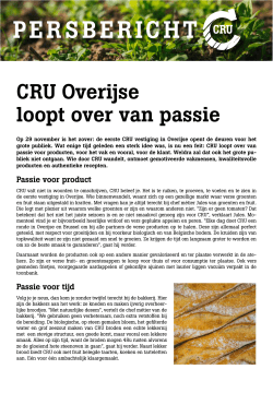 Cru Overijse opent morgen zijn deuren (28.11.2014)
