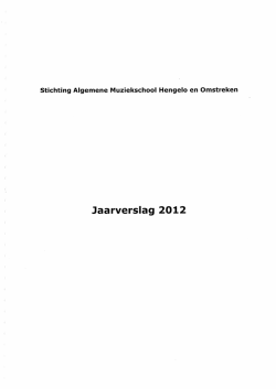Jaarverslag 2012 - Muziekschool Hengelo