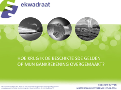 HOE KRIJG IK DE BESCHIKTE SDE GELDEN OP MIJN