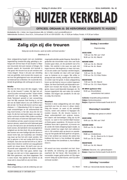 Kerkblad 31 oktober 2014