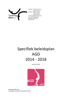 Specifiek beleidsplan AGD 2014 - 2018