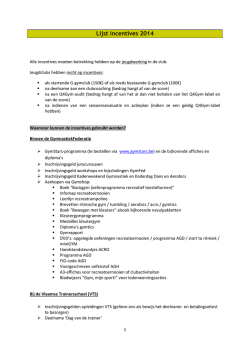 Lijst incentives 2014