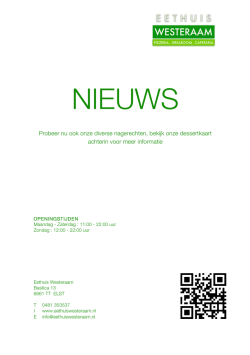 EHWA menu - Eethuis Westeraam