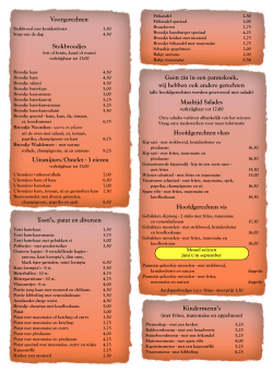 menu 2013 - Pannekoekhuis Onder de Vuurtoren