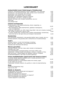 Lunchkaart De Colonie Breda (pdf)