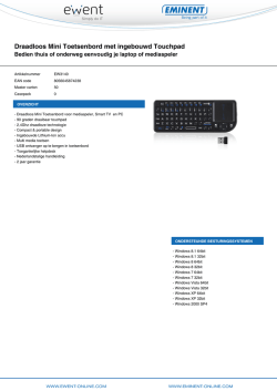 Draadloos Mini Toetsenbord met ingebouwd Touchpad