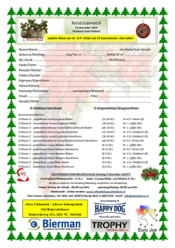 Inschrijfformulier KERST Clubmatch 13 december