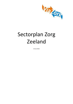 Regionaal Sectorplan Zorg Zeeland