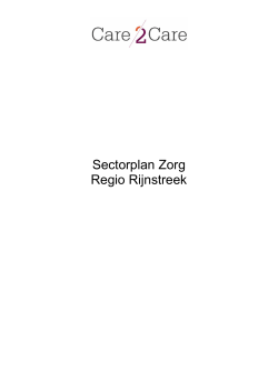 Sectorplan Zorg Regio Rijnstreek