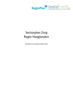 Download Sectorplan Zorg Haaglanden
