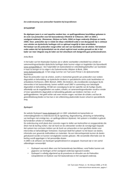 Dyslexpert. Een ondersteuning voor protocollair handelen bij