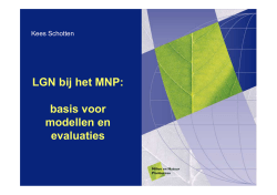 LGN bij het MNP: basis voor modellen en