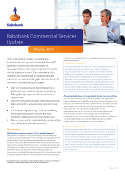 Zakelijke dienstverlening update, oktober 2014 (PDF)