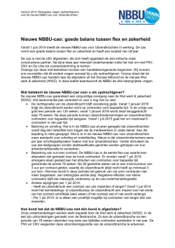 Nieuwe NBBU-cao: goede balans tussen flex en zekerheid
