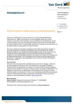 Persbericht - Consortium verkrijgt contract voor