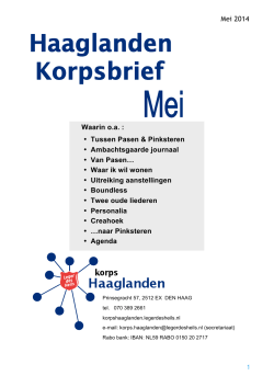 Korpsbrief Haaglanden Mei 2014