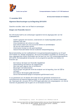 bijdrage begroting 2015-2018 VVD