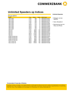 Unlimited Speeders op Indices