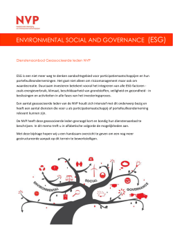 ENVIRONMENTAL SOCIAL AND GOVERNANCE (ESG)
