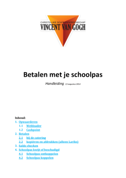 Handleiding opwaarderen schoolpas