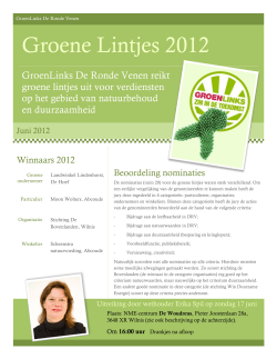 Nieuwsbrief Groene Lintjes 2012 - PvdA-GroenLinks