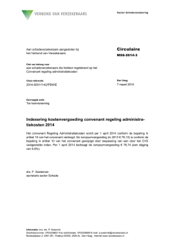 Indexering kostenvergoeding convenant regeling administra