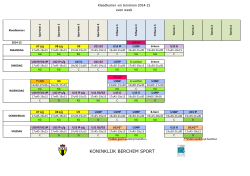 Trainingsschema EVEN weken - Koninklijk Berchem Sport