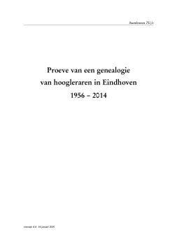 Proeve van een genealogie van hoogleraren in Eindhoven 1956-2014