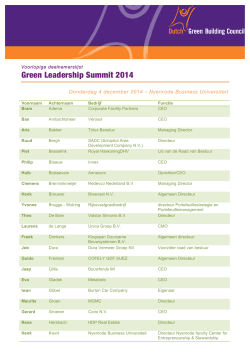 Green Leadership Summit 2014 - Dutch Green Building Council