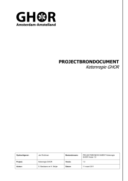 Projectdocument-Ketenregie GHOR Versie 1