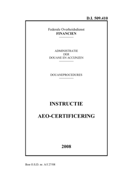 INSTRUCTIE AEO-CERTIFICERING