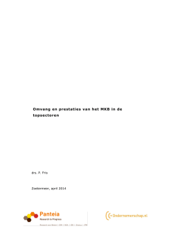 Download Omvang en prestaties van het MKB in de topsectoren
