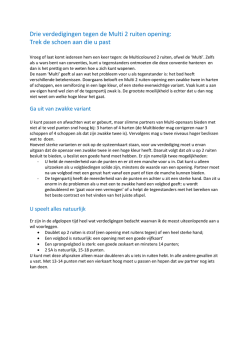 Drie verdedigingen tegen de Multi 2 ruiten opening
