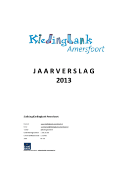 jaarverslag 2013 - Kledingbank Amersfoort