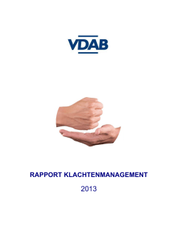 het VDAB-klachtenrapport 2013