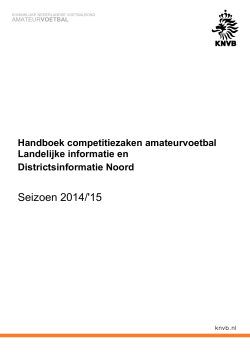 Handboek competitiezaken 2014 – 2015 Noord en landelijk