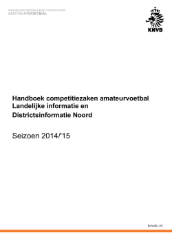 Handboek competitiezaken 2014 &ndash; 2015 Noord en landelijk