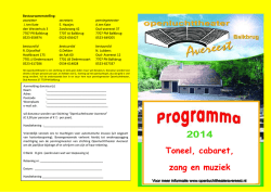 2014 Toneel, cabaret, zang en muziek