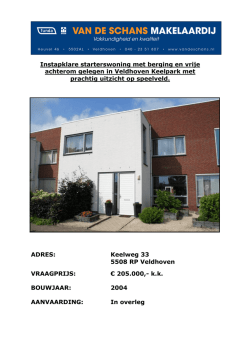 Instapklare starterswoning met berging en vrije achterom gelegen in