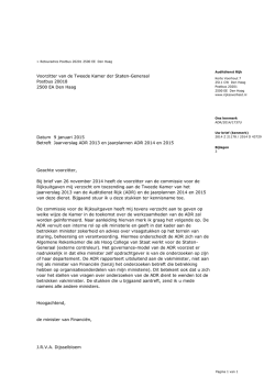 Kamerbrief Jaarverslag ADR 2013 en jaarplannen